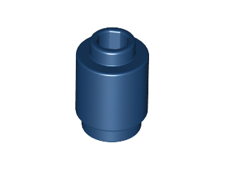 Brick Round 1 x 1 Open Stud in Dark Blue