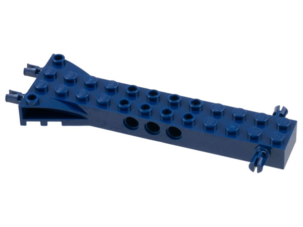 Technic Brick Special 12 x 2 with 2 Side and 2 End Pins, Technic Holes, and 4W Flared End in Dark Blue