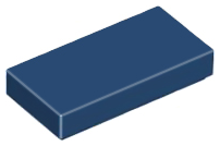 Tile 1 x 2 with Groove in Dark Blue