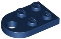 Plate Special 3 x 2 with Rounded End, Hole in Dark Blue