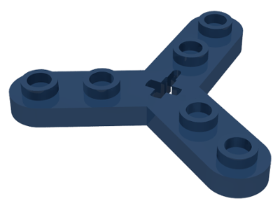 Technic Plate Rotor 3 Blade with Smooth Ends and 6 Studs (Propeller) in Dark Blue