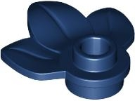 Plant, Plate 1 x 1 Round with 3 Leaves in Dark Blue
