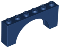 Brick Arch 1 x 6 x 2 - Thick Top with Reinforced Underside in Dark Blue