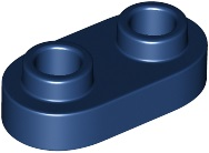 Plate Special 1 x 2 Rounded with 2 Open Studs in Dark Blue