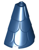 Tower Roof 2 x 4 x 4 Half Cone Shaped with Roof Tiles in Dark Blue