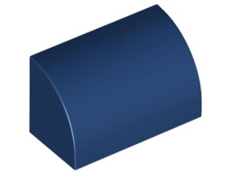 Brick Curved 1 x 2 x 1 No Studs in Dark Blue