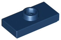 Plate Special 1 x 2 with 1 Stud with Groove (Jumper) in Dark Blue