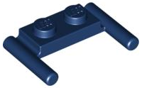 Plate Special 1 x 2 with Handles [Flat Ends / Low Attachment] in Dark Blue