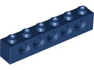 Technic Brick 1 x 6 [5 Pin Holes] in Dark Blue