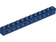 Technic Brick 1 x 12 [11 Pin Holes] in Dark Blue