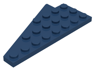 Wedge Plate 8 x 4 Wing Right with Stud Notch in Dark Blue