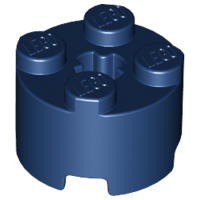 Brick Round 2 x 2 with Axle Hole in Dark Blue