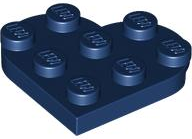 Plate Angled 3 x 3 with Heart Shape in Dark Blue