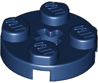 Plate Round 2 x 2 with Axle Hole Type 1 (+ Opening) in Dark Blue