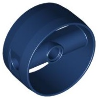 Technic Cylinder 4 x 4 with Pin Holes and Centre Bar, Closed Sides on Bar in Dark Blue