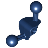 Large Figure Skeletal, Limb, Angular 90°, 4 x 4 x 2 with 2 Ball Joints, and Axle Hole in Dark Blue