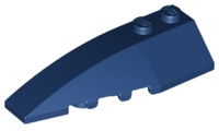 Brick Wedged, Curved 6 x 2 Left, Inner Ridges in Dark Blue