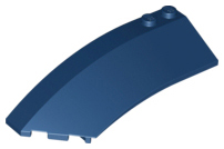 Brick Wedged, Curved 8 x 3 x 2 Open Left in Dark Blue