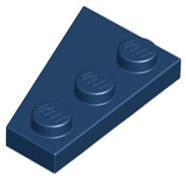 Wedge Plate 3 x 2 Right in Dark Blue