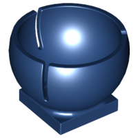 Cylinder Hemisphere 2 x 2 Ball Turret Socket Base in Dark Blue