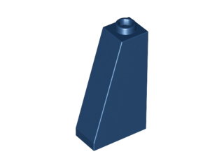 Brick Sloped 75° 2 x 1 x 3 with Hollow Stud in Dark Blue
