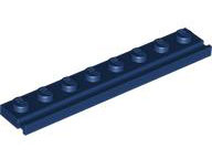 Plate Special 1 x 8 with Door Rail in Dark Blue