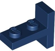 Bracket 1 x 2 with 1 x 2 Vertical Studs in Dark Blue