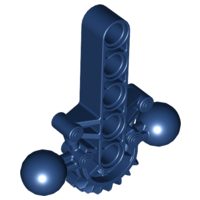 Large Figure Skeletal, Torso with Beam, 2 Ball Joints, and 7 Tooth Half Gear in Dark Blue