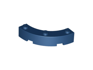 Brick Round Corner 4 x 4 Macaroni Wide with 3 Studs in Dark Blue
