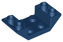 Brick Sloped Inverted 45° 4 x 2 Double with 2 x 2 Recessed in Dark Blue