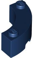Brick Round Corner 3 x 3 Macaroni with 2 Studs in Dark Blue