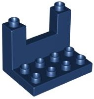 Duplo Plate 3 x 4 x 2 1/3 Rampart in Dark Blue