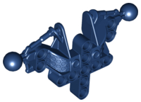 Large Figure Skeletal, Torso, Upper, with 2 Ball Joints (Toa Inika) in Dark Blue