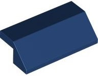 Brick Sloped 45° 2 x 4 with 2/3 Inverted Cutout and no Studs in Dark Blue