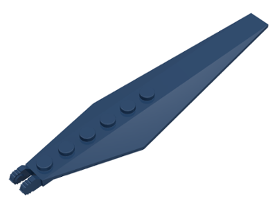 Hinge Plate 1 x 12 Locking with Angled Side Extensions and Tapered Ends, 7 Teeth in Dark Blue