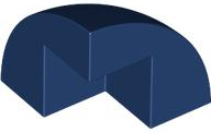 Brick Round Corner, Curved 2 x 2 x 1 2/3 Quarter Dome with 1 Cutout in Dark Blue