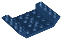Brick Sloped Inverted 45° 6 x 4 Double with 4 x 4 Recessed and 3 Holes in Dark Blue