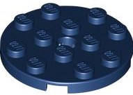 Plate Round 4 x 4 with Pin Hole in Dark Blue