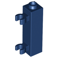 Brick Special 1 x 1 x 3 with 2 Clips Vertical [Hollow Stud, Open O Clips] in Dark Blue
