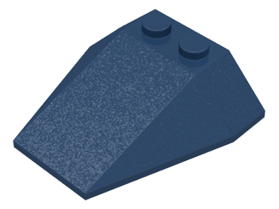 Brick Wedged, Sloped 4 x 4 Triple, No Stud Notches in Dark Blue