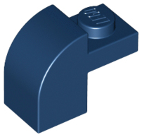 Brick Curved 1 x 2 x 1 1/3 with Curved Top in Dark Blue