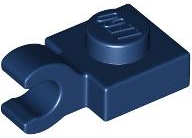 Plate Special 1 x 1 with Clip Horizontal [Thick Open O Clip] in Dark Blue