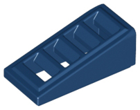 Brick Sloped 18° 2 x 1 x 2/3 with 4 Slots / Grate in Dark Blue