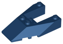 Brick Wedged, Sloped 6 x 4 Cutout, Stud Notches in Dark Blue