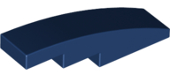 Brick Curved 4 x 1 No Studs [Stud Holder with Asymmetric Ridges] in Dark Blue