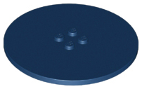 Plate Special Round 8 x 8 with 2 x 2 Center Studs with Groove in Dark Blue