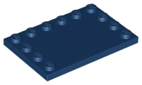 Plate Special 4 x 6, Studs on 3 Edges in Dark Blue