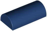 Brick Curved 2 x 4 Double, No Studs, with Groove in Dark Blue