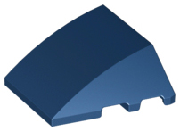 Brick Wedged, Curved 4 x 3 No Studs [Plain] in Dark Blue