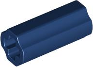 Technic Axle Connector Smooth [with x Hole + Orientation] in Dark Blue